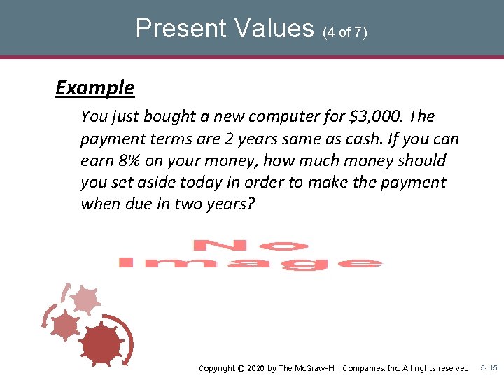 Present Values (4 of 7) Example You just bought a new computer for $3, Present Values (4 of 7) Example You just bought a new computer for $3,