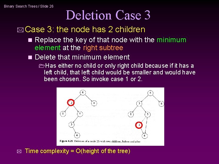 Binary Search Trees / Slide 26 Deletion Case 3 * Case 3: the node