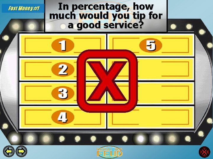 Fast Money #1 In percentage, how much would you tip for a good service?