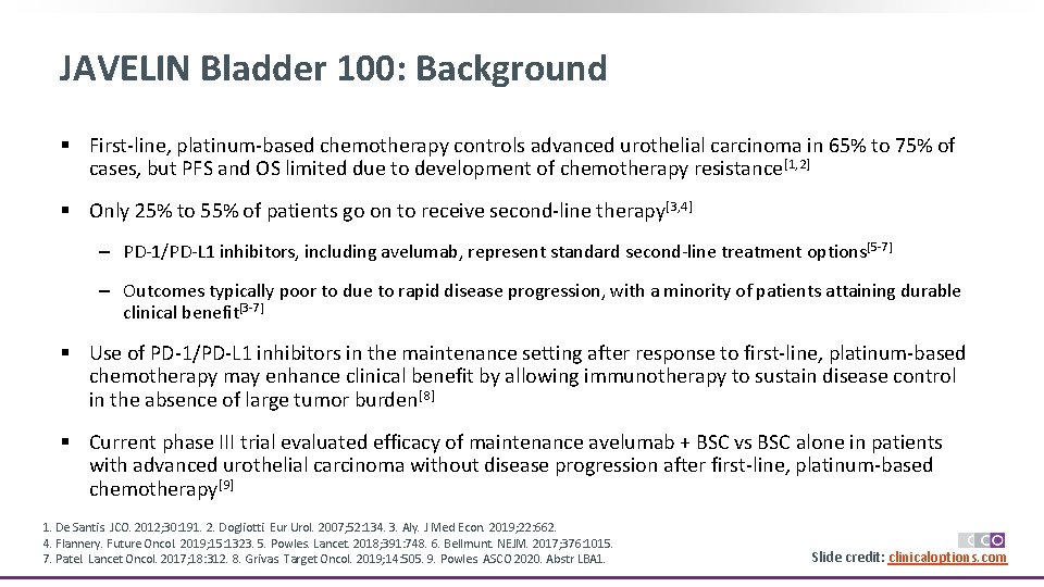 JAVELIN Bladder 100 Phase III Trial of Maintenance