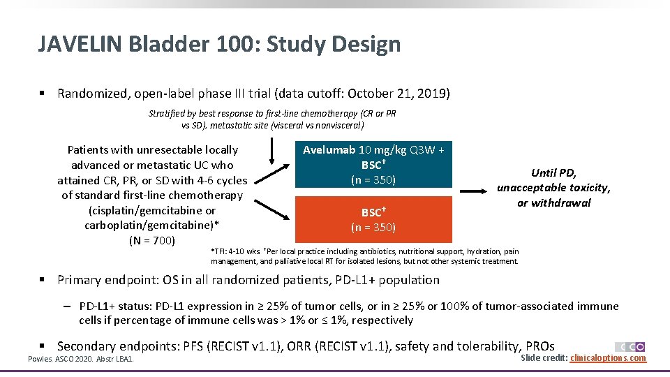 JAVELIN Bladder 100 Phase III Trial of Maintenance