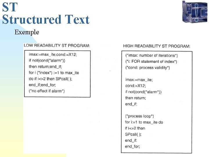 ST Structured Text Exemple 