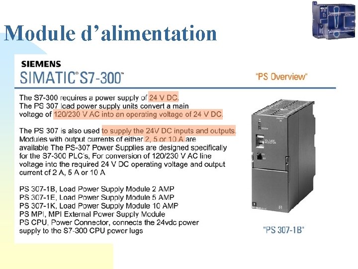 Module d’alimentation 
