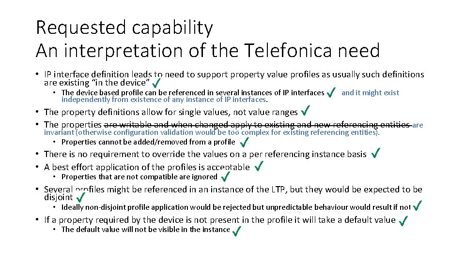 Requested capability An interpretation of the Telefonica need • IP interface definition leads to