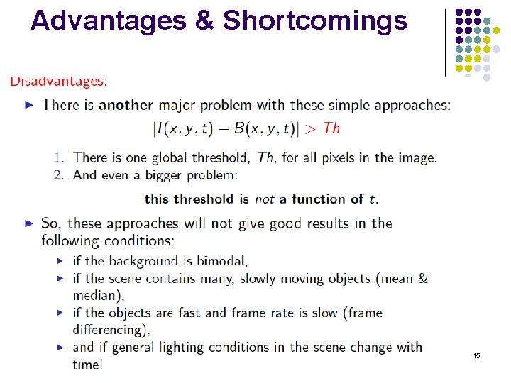 Advantages & Shortcomings 15 