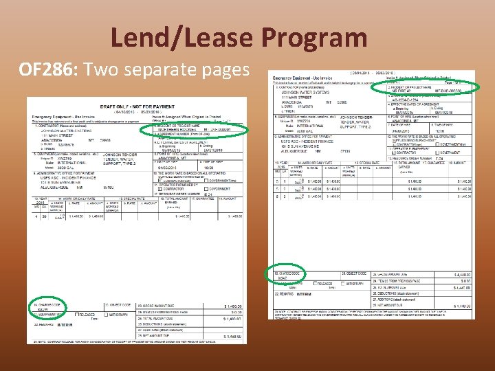 Lend/Lease Program OF 286: Two separate pages 