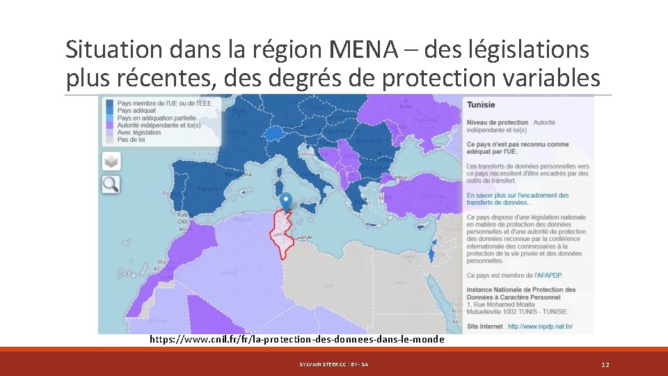 Situation dans la région MENA – des législations plus récentes, des degrés de protection