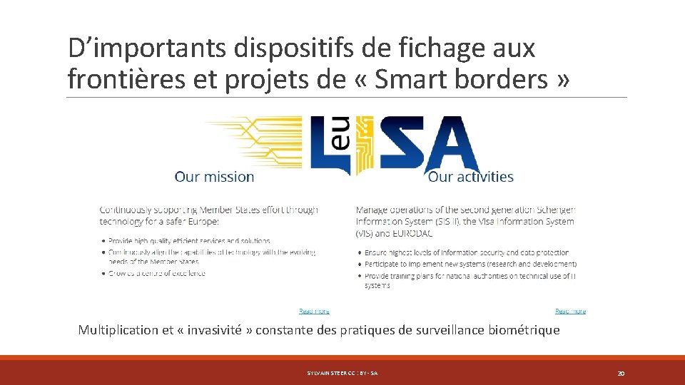 D’importants dispositifs de fichage aux frontières et projets de « Smart borders » Multiplication