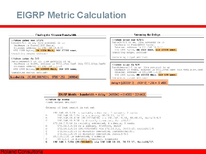 EIGRP Metric Calculation 