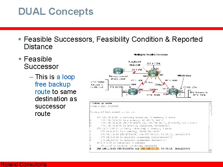 DUAL Concepts § Feasible Successors, Feasibility Condition & Reported Distance § Feasible Successor –