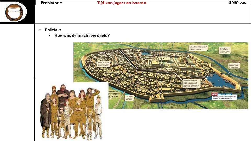 Prehistorie Tijd van jagers en boeren • Politiek: • Hoe was de macht verdeeld?