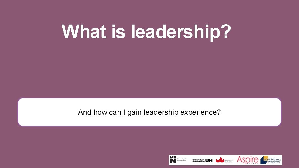 What is leadership? And how can I gain leadership experience? 