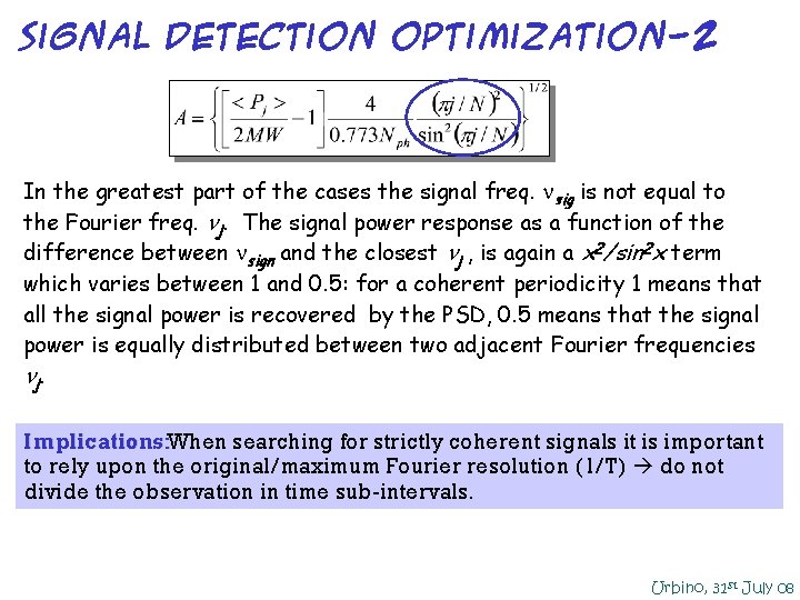 signal detection optimization-2 In the greatest part of the cases the signal freq. sig signal detection optimization-2 In the greatest part of the cases the signal freq. sig