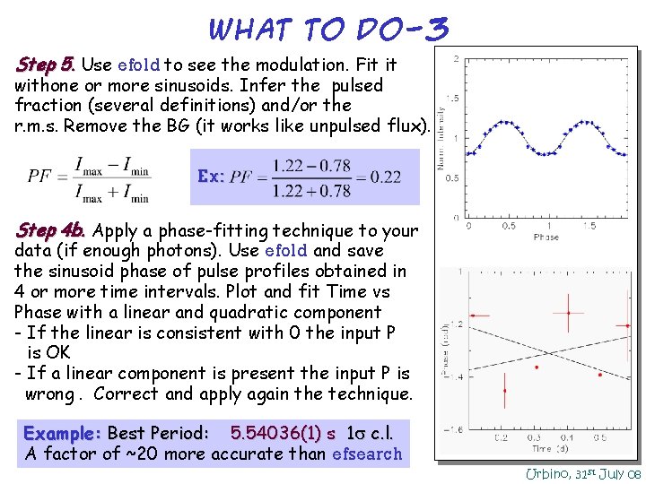 What to do-3 Step 5. Use efold to see the modulation. Fit it withone What to do-3 Step 5. Use efold to see the modulation. Fit it withone