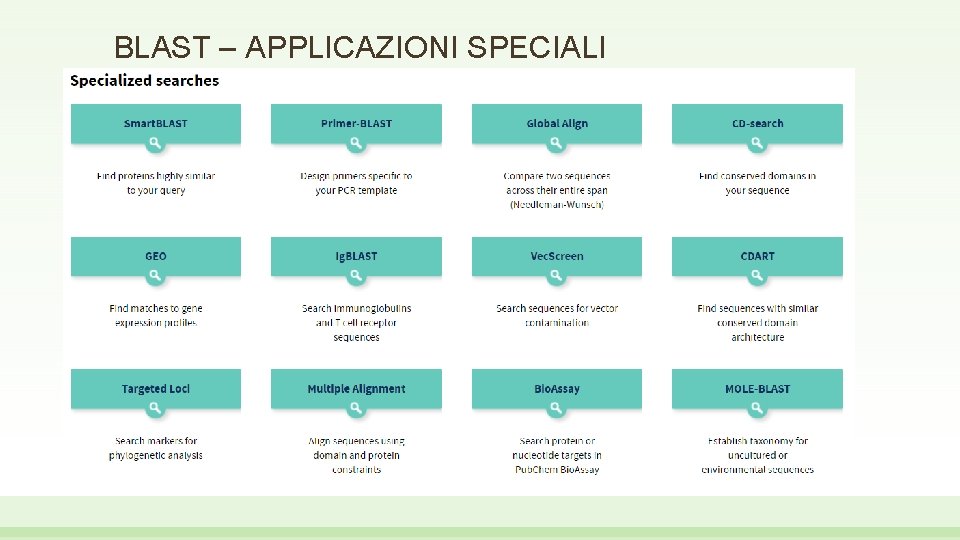 BLAST – APPLICAZIONI SPECIALI 