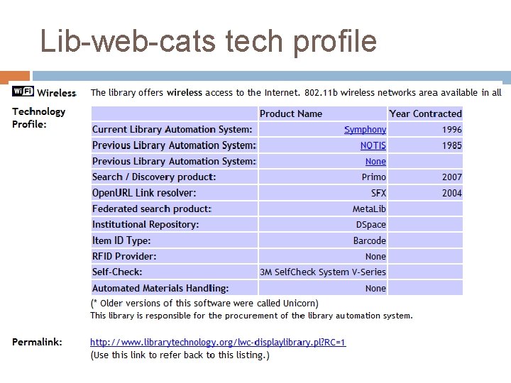 Lib-web-cats tech profile 