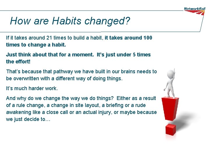 How are Habits changed? If it takes around 21 times to build a habit,