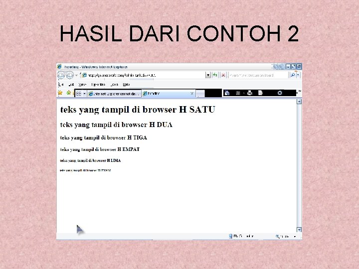 HASIL DARI CONTOH 2 