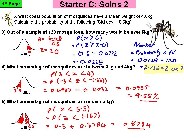 Starter C: Solns 2 1 st Page A west coast population of mosquitoes have