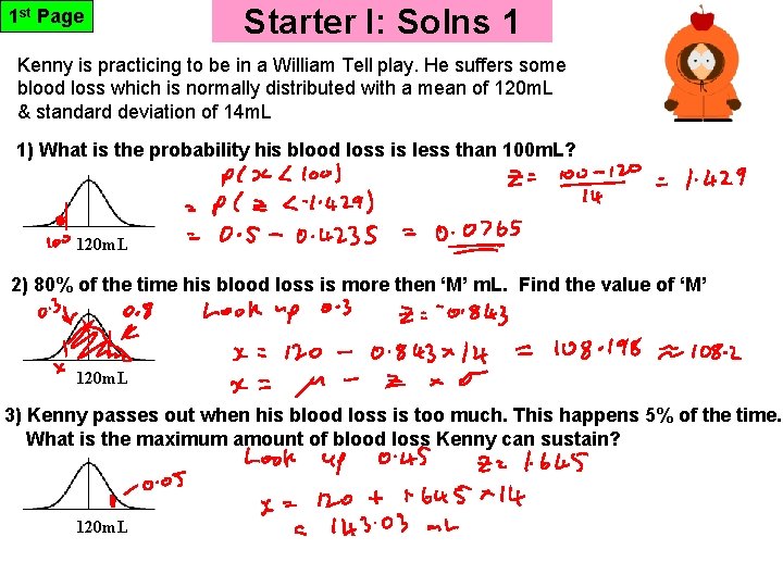 1 st Page Starter I: Solns 1 Kenny is practicing to be in a