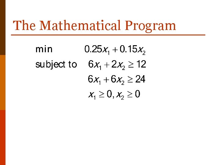 The Mathematical Program 