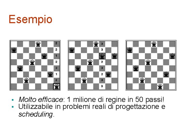 Esempio § § Molto efficace: 1 milione di regine in 50 passi! Utilizzabile in