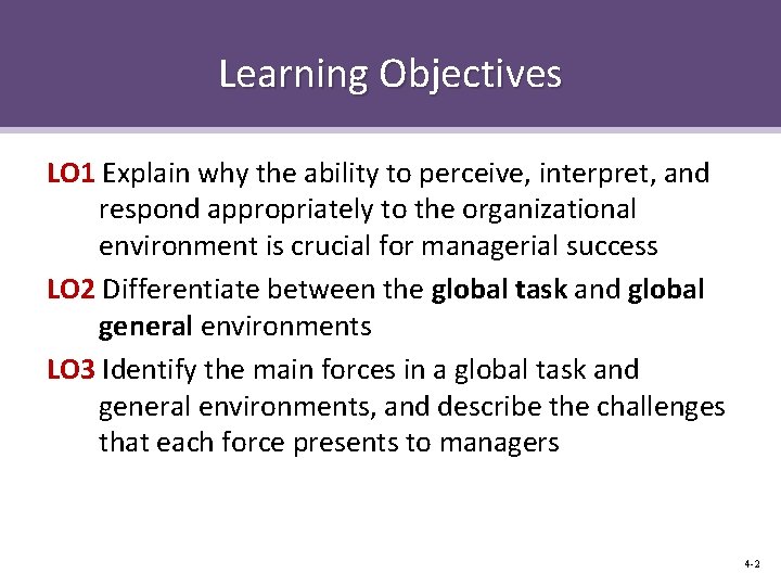 Learning Objectives LO 1 Explain why the ability to perceive, interpret, and respond appropriately