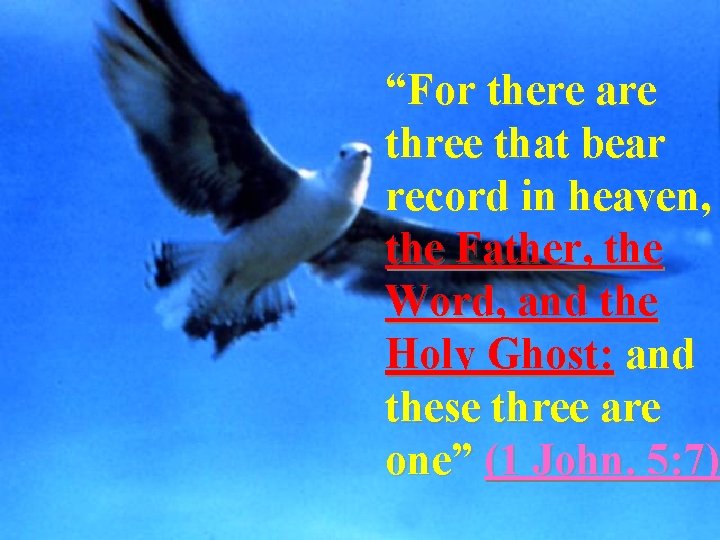 “For there are three that bear record in heaven, the Father, the Word, and