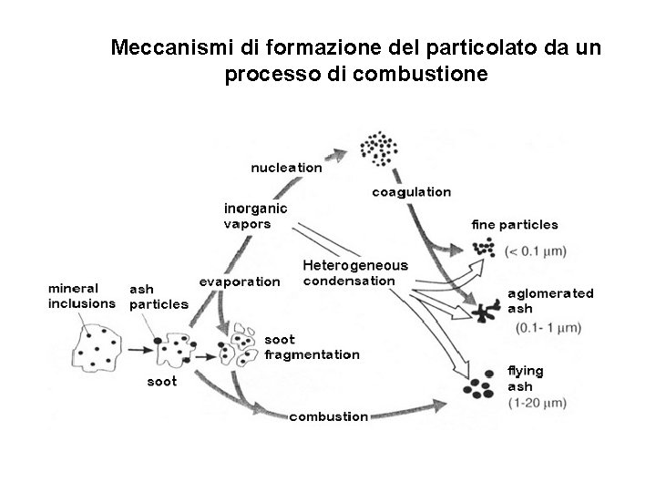 Meccanismi di formazione del particolato da un processo di combustione 