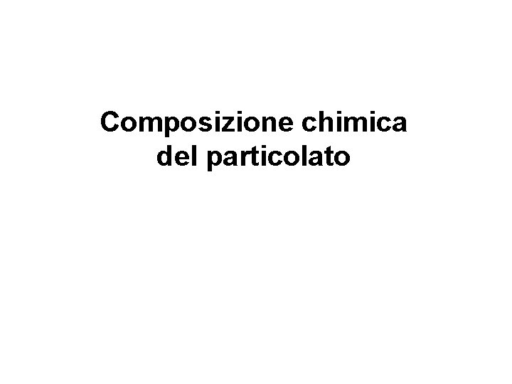 Composizione chimica del particolato 
