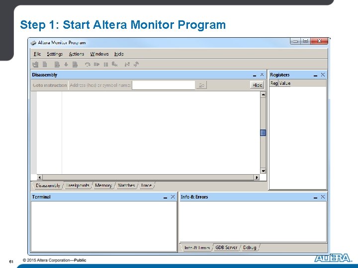 Step 1: Start Altera Monitor Program 61 Step 1: Start Altera Monitor Program 61