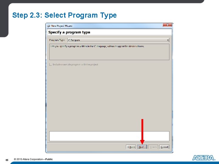 Step 2. 3: Select Program Type 65 Step 2. 3: Select Program Type 65