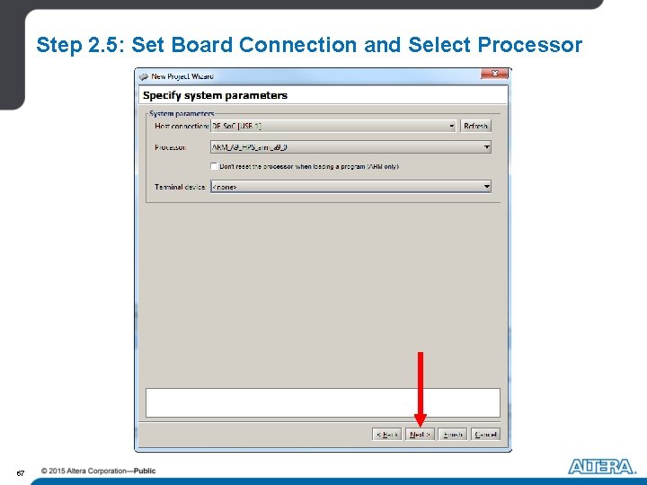 Step 2. 5: Set Board Connection and Select Processor 67 Step 2. 5: Set Board Connection and Select Processor 67