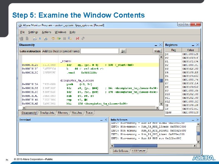 Step 5: Examine the Window Contents 71 Step 5: Examine the Window Contents 71