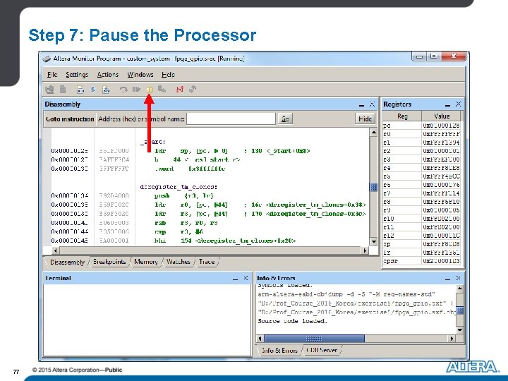 Step 7: Pause the Processor 77 Step 7: Pause the Processor 77