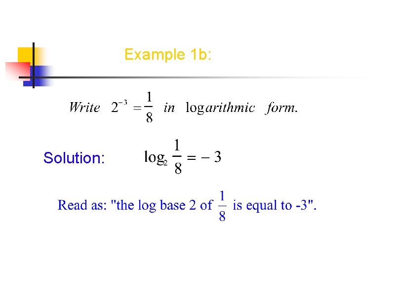 Example 1 b: Solution: 