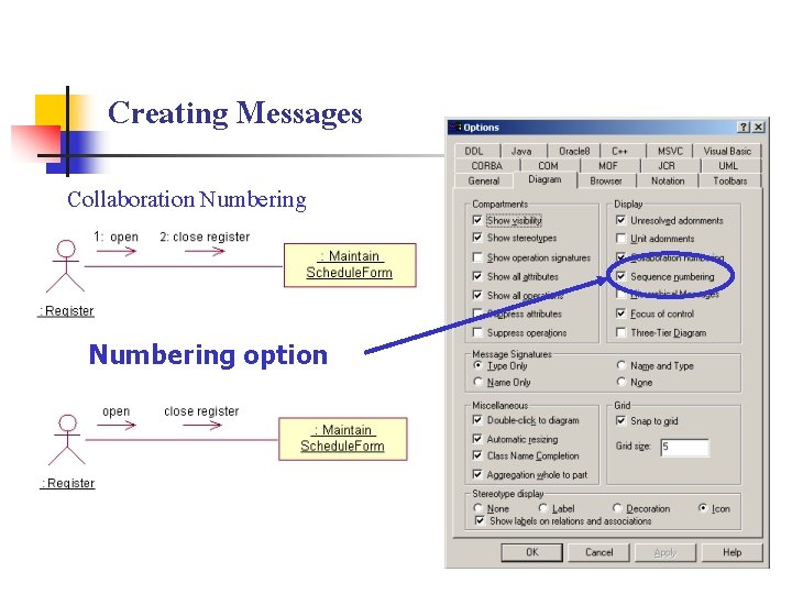 Creating Messages Collaboration Numbering option 