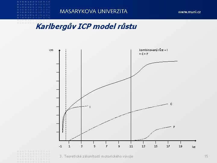 Karlbergův ICP model růstu cm kombinovaný růst = I +C+P C I P -1