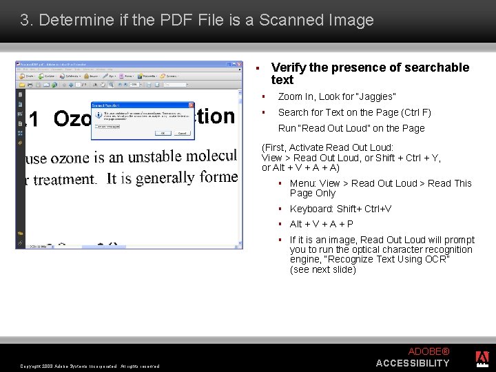 3. Determine if the PDF File is a Scanned Image Verify the presence of