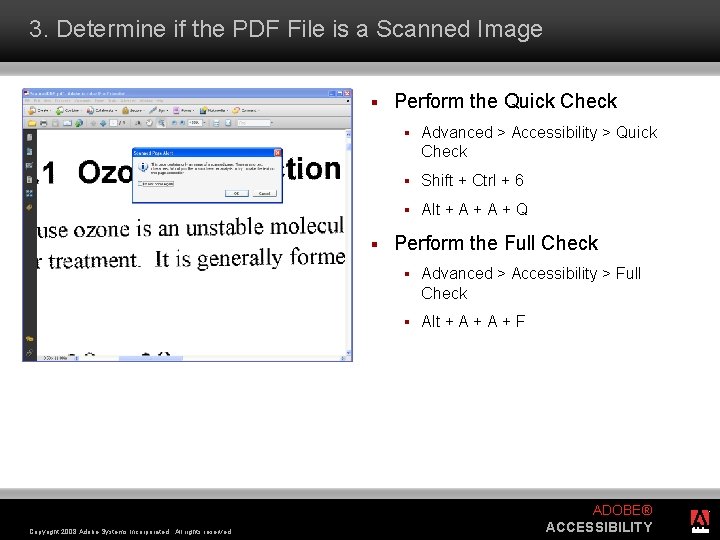 3. Determine if the PDF File is a Scanned Image § § Copyright 2008