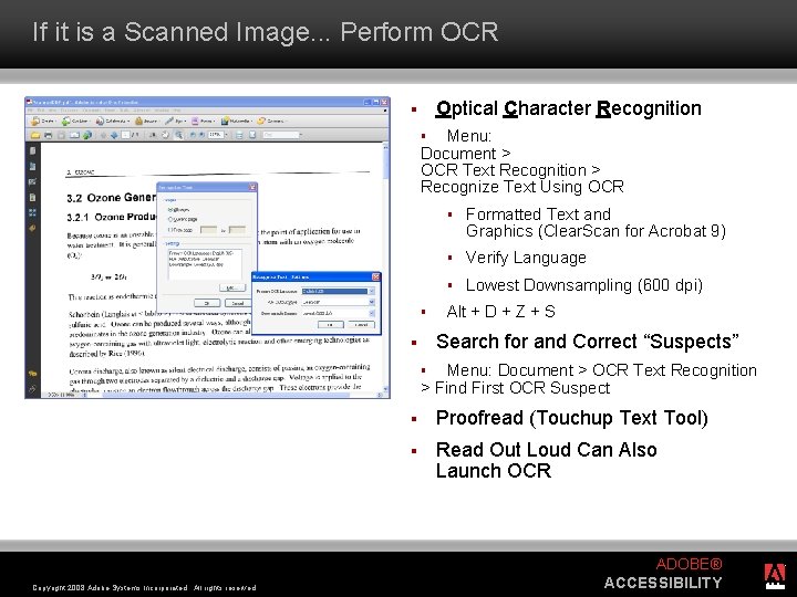 If it is a Scanned Image. . . Perform OCR Optical Character Recognition §