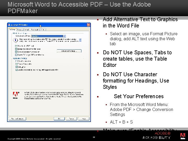 Microsoft Word to Accessible PDF – Use the Adobe PDFMaker § Add Alternative Text