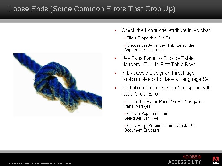 Loose Ends (Some Common Errors That Crop Up) § Check the Language Attribute in