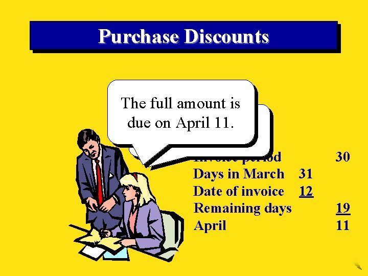 Purchase Discounts The full amount is do a simple due. Let’s on April 11.