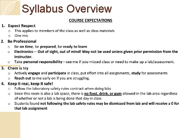 Syllabus Overview 