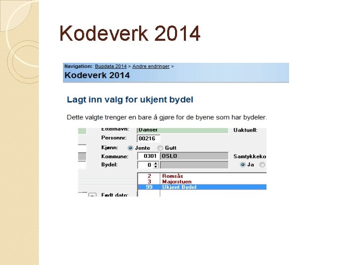 Kodeverk 2014 