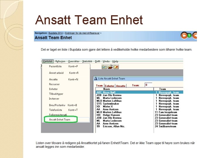 Ansatt Team Enhet 