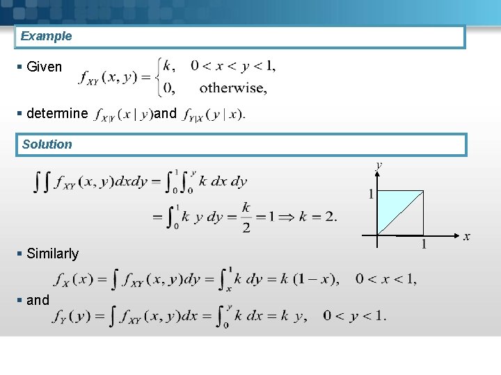 Example § Given § determine Solution § Similarly § and 