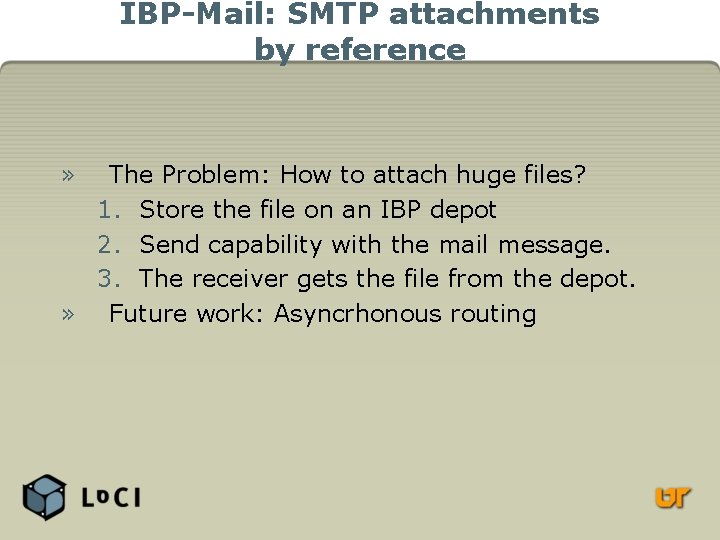 IBP-Mail: SMTP attachments by reference » The Problem: How to attach huge files? 1.