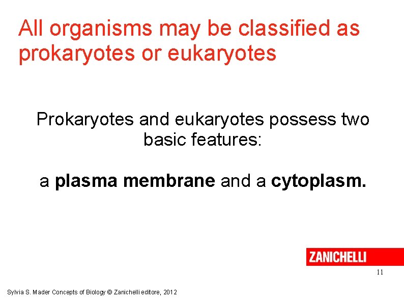 All organisms may be classified as prokaryotes or eukaryotes Prokaryotes and eukaryotes possess two